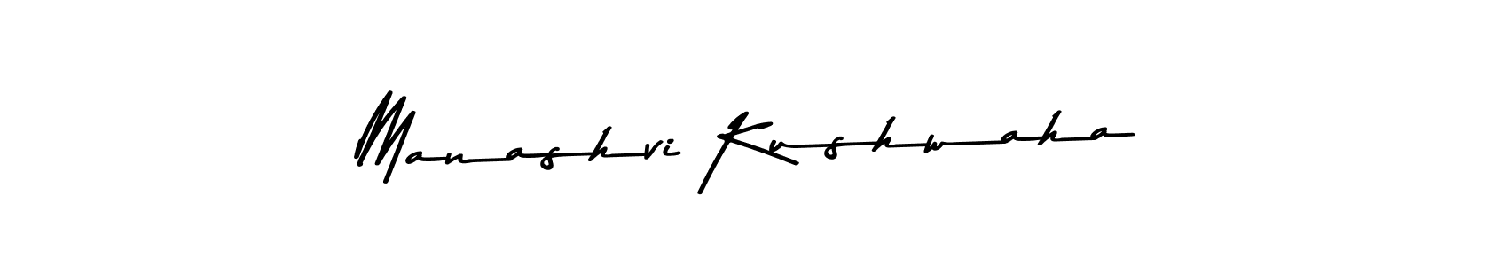 How to make Manashvi Kushwaha name signature. Use Asem Kandis PERSONAL USE style for creating short signs online. This is the latest handwritten sign. Manashvi Kushwaha signature style 9 images and pictures png