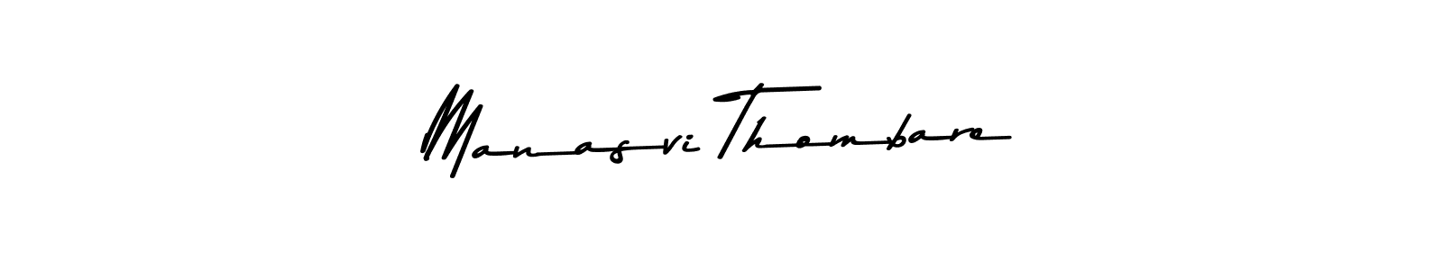 Create a beautiful signature design for name Manasvi Thombare. With this signature (Asem Kandis PERSONAL USE) fonts, you can make a handwritten signature for free. Manasvi Thombare signature style 9 images and pictures png