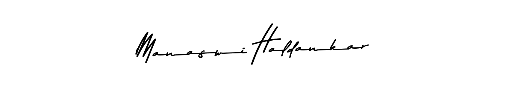 You can use this online signature creator to create a handwritten signature for the name Manaswi Haldankar. This is the best online autograph maker. Manaswi Haldankar signature style 9 images and pictures png