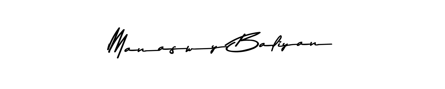 How to make Manaswy Baliyan name signature. Use Asem Kandis PERSONAL USE style for creating short signs online. This is the latest handwritten sign. Manaswy Baliyan signature style 9 images and pictures png