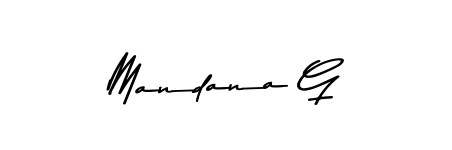 Create a beautiful signature design for name Mandana G. With this signature (Asem Kandis PERSONAL USE) fonts, you can make a handwritten signature for free. Mandana G signature style 9 images and pictures png