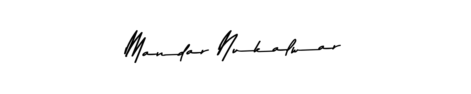 How to make Mandar Nukalwar name signature. Use Asem Kandis PERSONAL USE style for creating short signs online. This is the latest handwritten sign. Mandar Nukalwar signature style 9 images and pictures png