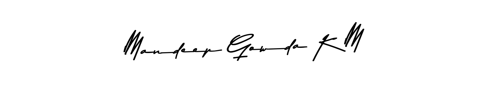 Mandeep Gowda K M stylish signature style. Best Handwritten Sign (Asem Kandis PERSONAL USE) for my name. Handwritten Signature Collection Ideas for my name Mandeep Gowda K M. Mandeep Gowda K M signature style 9 images and pictures png