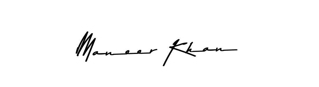 Make a beautiful signature design for name Maneer Khan. With this signature (Asem Kandis PERSONAL USE) style, you can create a handwritten signature for free. Maneer Khan signature style 9 images and pictures png