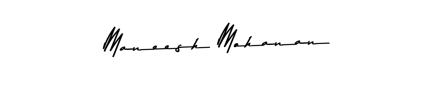 How to make Maneesh Mohanan name signature. Use Asem Kandis PERSONAL USE style for creating short signs online. This is the latest handwritten sign. Maneesh Mohanan signature style 9 images and pictures png