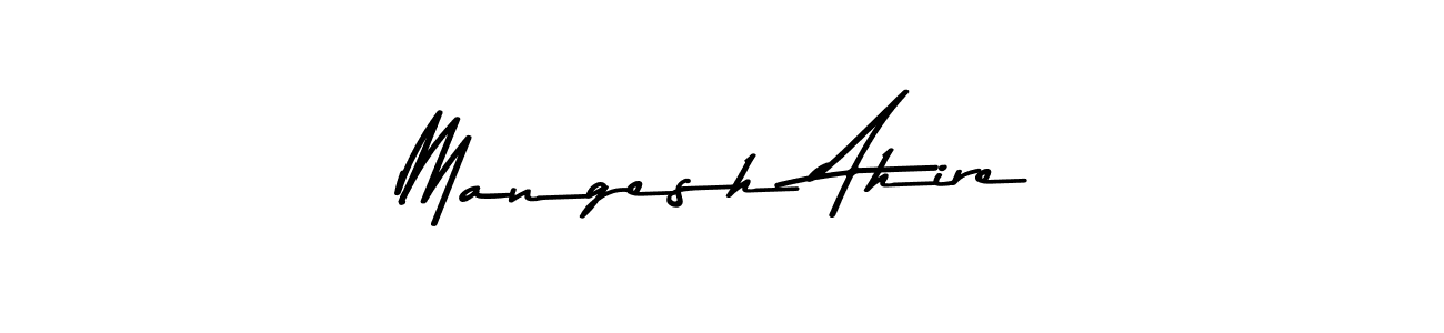 How to make Mangesh Ahire name signature. Use Asem Kandis PERSONAL USE style for creating short signs online. This is the latest handwritten sign. Mangesh Ahire signature style 9 images and pictures png