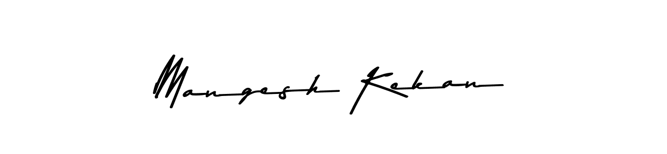 How to make Mangesh Kekan name signature. Use Asem Kandis PERSONAL USE style for creating short signs online. This is the latest handwritten sign. Mangesh Kekan signature style 9 images and pictures png