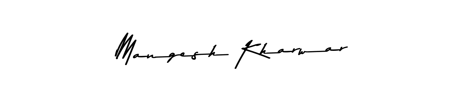 Make a beautiful signature design for name Mangesh Kharwar. With this signature (Asem Kandis PERSONAL USE) style, you can create a handwritten signature for free. Mangesh Kharwar signature style 9 images and pictures png