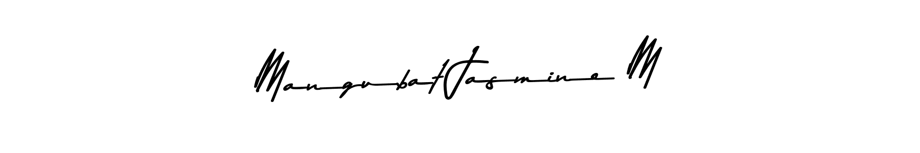 Make a beautiful signature design for name Mangubat Jasmine M. With this signature (Asem Kandis PERSONAL USE) style, you can create a handwritten signature for free. Mangubat Jasmine M signature style 9 images and pictures png