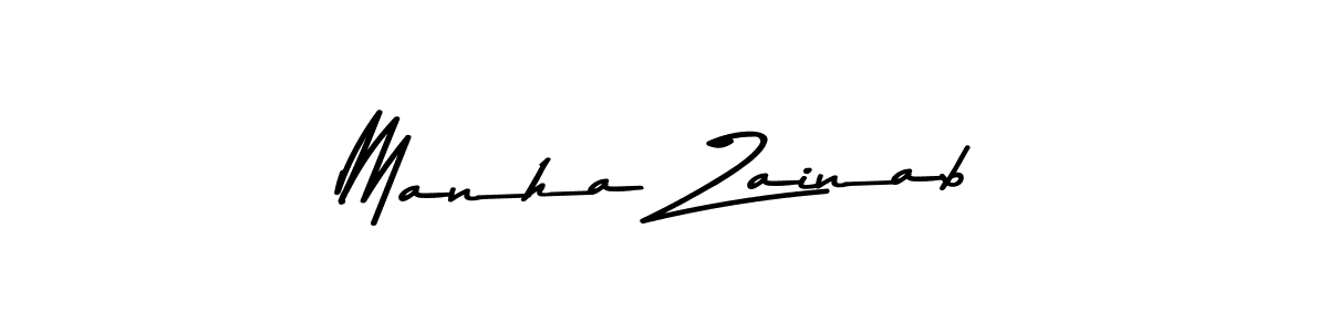 How to make Manha Zainab signature? Asem Kandis PERSONAL USE is a professional autograph style. Create handwritten signature for Manha Zainab name. Manha Zainab signature style 9 images and pictures png