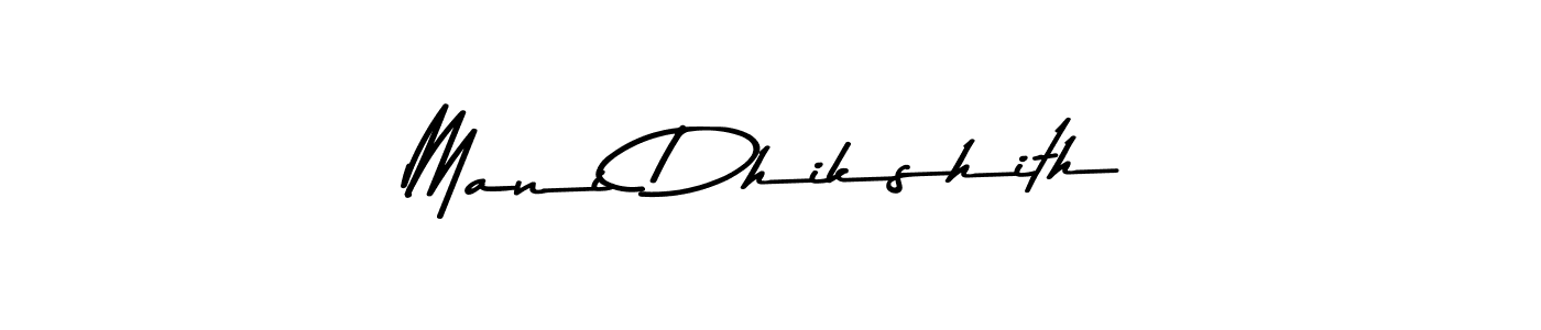 How to make Mani Dhikshith name signature. Use Asem Kandis PERSONAL USE style for creating short signs online. This is the latest handwritten sign. Mani Dhikshith signature style 9 images and pictures png