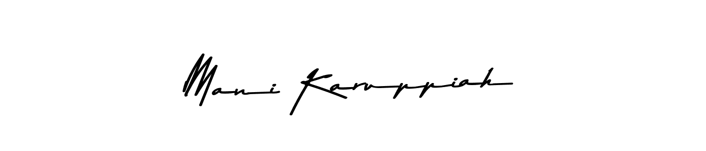 How to make Mani Karuppiah name signature. Use Asem Kandis PERSONAL USE style for creating short signs online. This is the latest handwritten sign. Mani Karuppiah signature style 9 images and pictures png