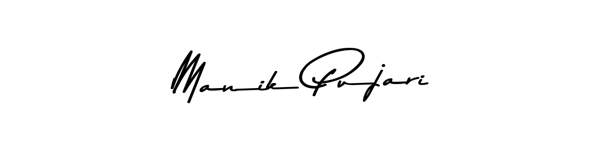 How to make Manik Pujari name signature. Use Asem Kandis PERSONAL USE style for creating short signs online. This is the latest handwritten sign. Manik Pujari signature style 9 images and pictures png