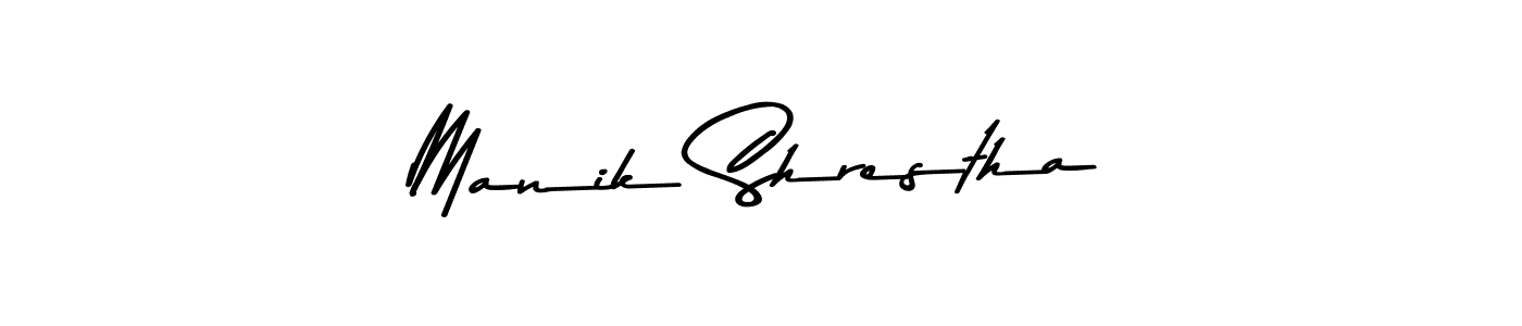 Create a beautiful signature design for name Manik Shrestha. With this signature (Asem Kandis PERSONAL USE) fonts, you can make a handwritten signature for free. Manik Shrestha signature style 9 images and pictures png