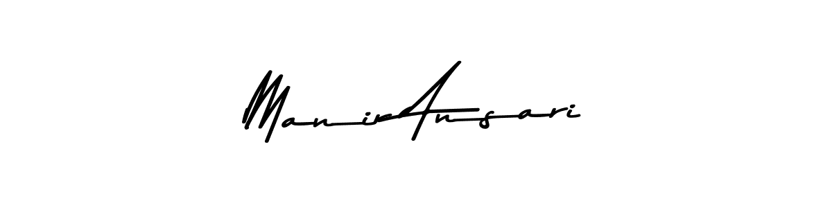 Create a beautiful signature design for name Manir Ansari. With this signature (Asem Kandis PERSONAL USE) fonts, you can make a handwritten signature for free. Manir Ansari signature style 9 images and pictures png