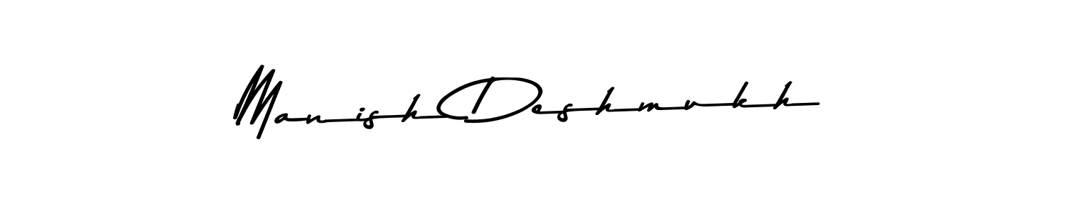 Create a beautiful signature design for name Manish Deshmukh. With this signature (Asem Kandis PERSONAL USE) fonts, you can make a handwritten signature for free. Manish Deshmukh signature style 9 images and pictures png