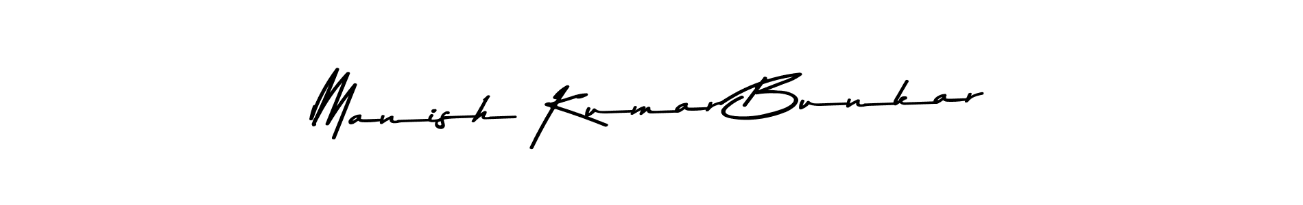 Asem Kandis PERSONAL USE is a professional signature style that is perfect for those who want to add a touch of class to their signature. It is also a great choice for those who want to make their signature more unique. Get Manish Kumar Bunkar name to fancy signature for free. Manish Kumar Bunkar signature style 9 images and pictures png