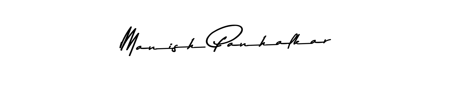 How to make Manish Panhalkar name signature. Use Asem Kandis PERSONAL USE style for creating short signs online. This is the latest handwritten sign. Manish Panhalkar signature style 9 images and pictures png