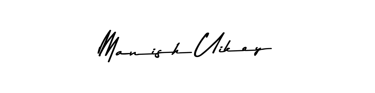 Create a beautiful signature design for name Manish Uikey. With this signature (Asem Kandis PERSONAL USE) fonts, you can make a handwritten signature for free. Manish Uikey signature style 9 images and pictures png