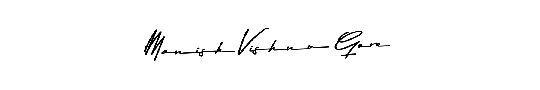 Create a beautiful signature design for name Manish Vishnu Gore. With this signature (Asem Kandis PERSONAL USE) fonts, you can make a handwritten signature for free. Manish Vishnu Gore signature style 9 images and pictures png