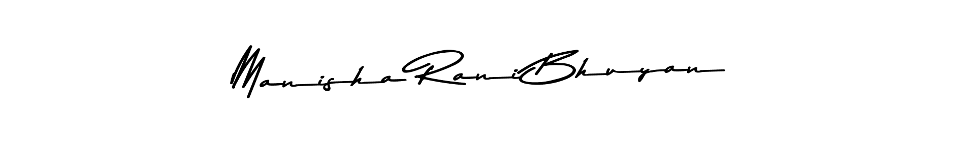 How to make Manisha Rani Bhuyan name signature. Use Asem Kandis PERSONAL USE style for creating short signs online. This is the latest handwritten sign. Manisha Rani Bhuyan signature style 9 images and pictures png