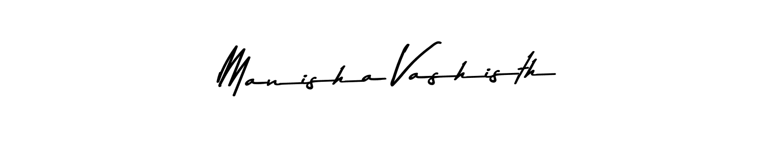 How to make Manisha Vashisth name signature. Use Asem Kandis PERSONAL USE style for creating short signs online. This is the latest handwritten sign. Manisha Vashisth signature style 9 images and pictures png