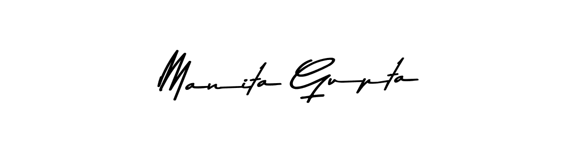 Create a beautiful signature design for name Manita Gupta. With this signature (Asem Kandis PERSONAL USE) fonts, you can make a handwritten signature for free. Manita Gupta signature style 9 images and pictures png