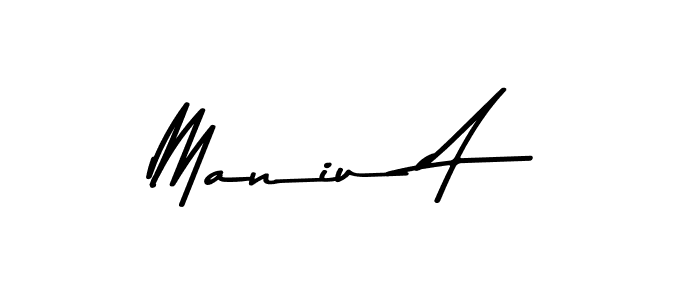 Make a beautiful signature design for name Maniu A. With this signature (Asem Kandis PERSONAL USE) style, you can create a handwritten signature for free. Maniu A signature style 9 images and pictures png