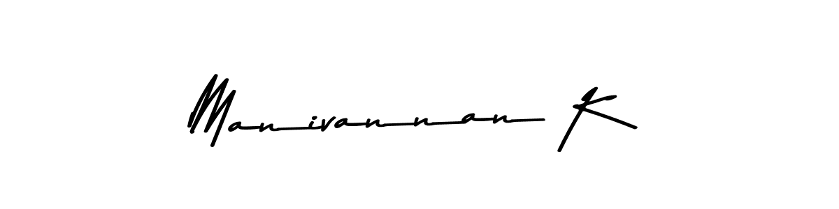 Create a beautiful signature design for name Manivannan K. With this signature (Asem Kandis PERSONAL USE) fonts, you can make a handwritten signature for free. Manivannan K signature style 9 images and pictures png