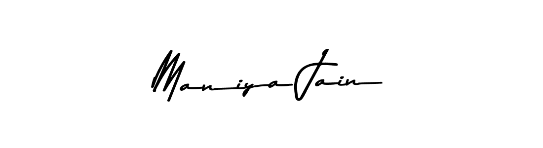 Create a beautiful signature design for name Maniya Jain. With this signature (Asem Kandis PERSONAL USE) fonts, you can make a handwritten signature for free. Maniya Jain signature style 9 images and pictures png