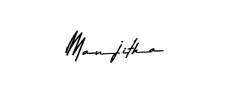 Make a beautiful signature design for name Manjitha. With this signature (Asem Kandis PERSONAL USE) style, you can create a handwritten signature for free. Manjitha signature style 9 images and pictures png