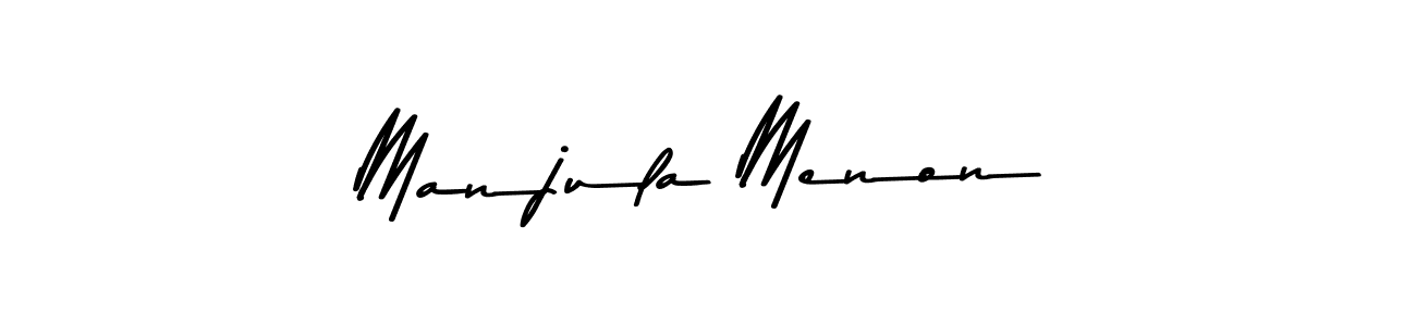 Use a signature maker to create a handwritten signature online. With this signature software, you can design (Asem Kandis PERSONAL USE) your own signature for name Manjula Menon. Manjula Menon signature style 9 images and pictures png