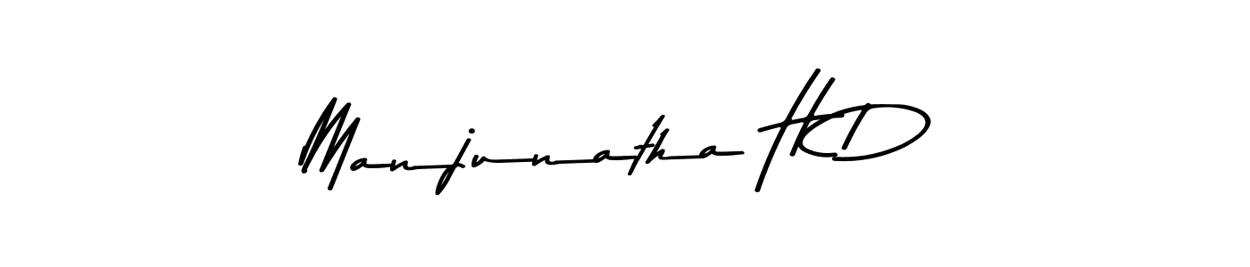 Create a beautiful signature design for name Manjunatha H D. With this signature (Asem Kandis PERSONAL USE) fonts, you can make a handwritten signature for free. Manjunatha H D signature style 9 images and pictures png