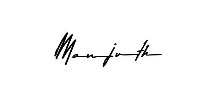 Design your own signature with our free online signature maker. With this signature software, you can create a handwritten (Asem Kandis PERSONAL USE) signature for name Manjuth. Manjuth signature style 9 images and pictures png