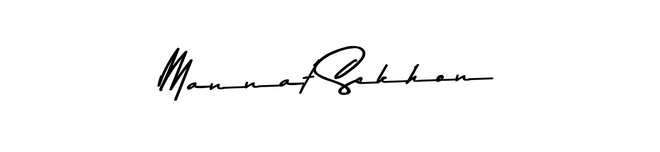 How to make Mannat Sekhon name signature. Use Asem Kandis PERSONAL USE style for creating short signs online. This is the latest handwritten sign. Mannat Sekhon signature style 9 images and pictures png