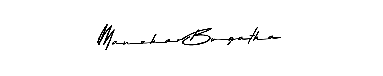 How to make Manohar Bugatha name signature. Use Asem Kandis PERSONAL USE style for creating short signs online. This is the latest handwritten sign. Manohar Bugatha signature style 9 images and pictures png