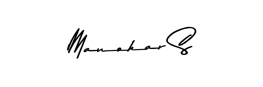Make a beautiful signature design for name Manohar S. With this signature (Asem Kandis PERSONAL USE) style, you can create a handwritten signature for free. Manohar S signature style 9 images and pictures png