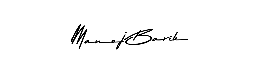 How to make Manoj Barik name signature. Use Asem Kandis PERSONAL USE style for creating short signs online. This is the latest handwritten sign. Manoj Barik signature style 9 images and pictures png