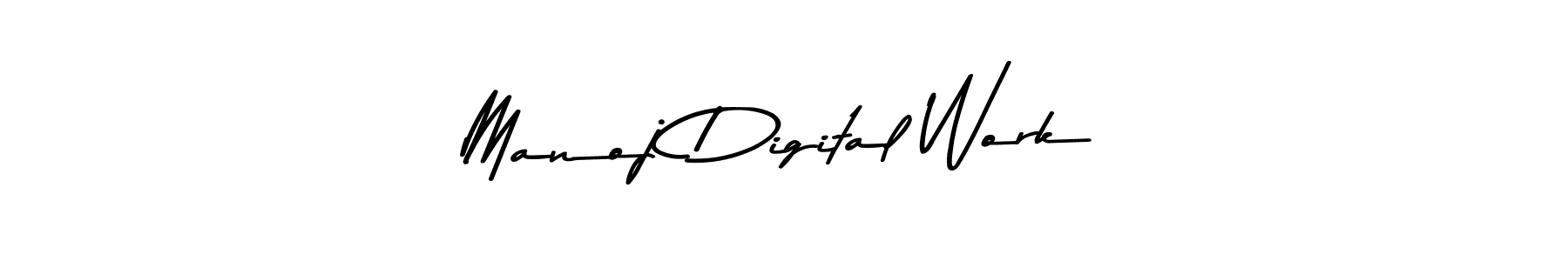 How to make Manoj Digital Work name signature. Use Asem Kandis PERSONAL USE style for creating short signs online. This is the latest handwritten sign. Manoj Digital Work signature style 9 images and pictures png