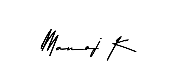 Design your own signature with our free online signature maker. With this signature software, you can create a handwritten (Asem Kandis PERSONAL USE) signature for name Manoj K. Manoj K signature style 9 images and pictures png