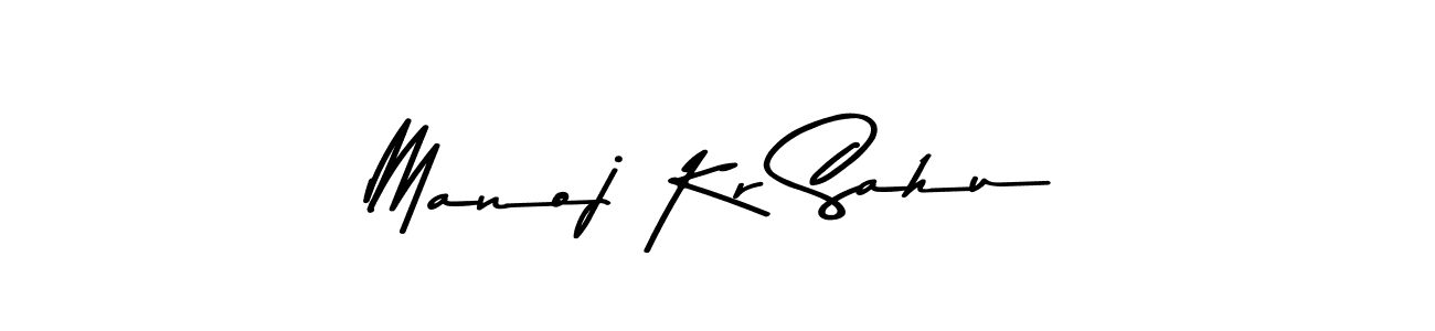 How to make Manoj Kr Sahu name signature. Use Asem Kandis PERSONAL USE style for creating short signs online. This is the latest handwritten sign. Manoj Kr Sahu signature style 9 images and pictures png