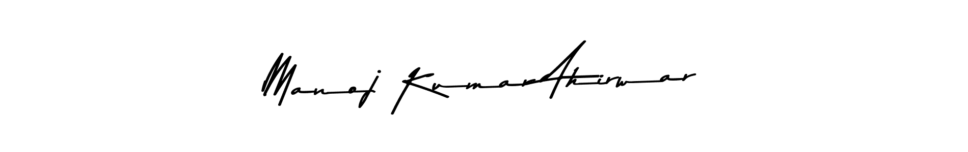 How to make Manoj Kumar Ahirwar name signature. Use Asem Kandis PERSONAL USE style for creating short signs online. This is the latest handwritten sign. Manoj Kumar Ahirwar signature style 9 images and pictures png