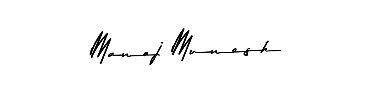 Use a signature maker to create a handwritten signature online. With this signature software, you can design (Asem Kandis PERSONAL USE) your own signature for name Manoj Munesh. Manoj Munesh signature style 9 images and pictures png