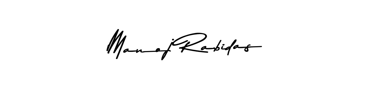 How to make Manoj Rabidas name signature. Use Asem Kandis PERSONAL USE style for creating short signs online. This is the latest handwritten sign. Manoj Rabidas signature style 9 images and pictures png