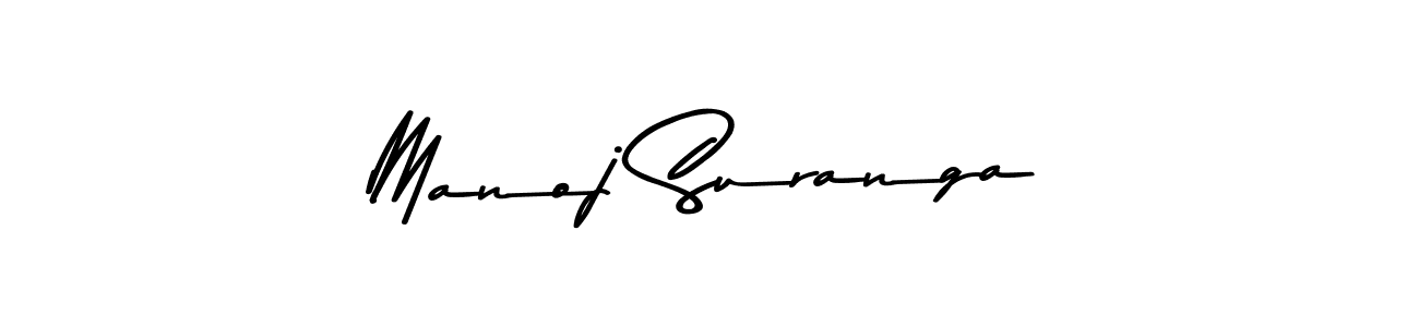How to make Manoj Suranga name signature. Use Asem Kandis PERSONAL USE style for creating short signs online. This is the latest handwritten sign. Manoj Suranga signature style 9 images and pictures png