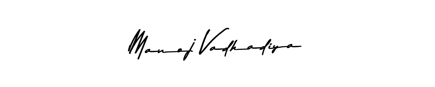 Also we have Manoj Vadhadiya name is the best signature style. Create professional handwritten signature collection using Asem Kandis PERSONAL USE autograph style. Manoj Vadhadiya signature style 9 images and pictures png
