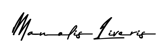 Designed for modern professionals: Manolis Liveris name signature crafted with Asem Kandis PERSONAL USE script. Ready for digital PDF workflows. Manolis Liveris signature style 9 images and pictures png