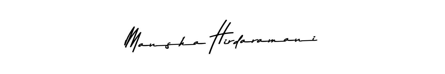 Mansha Hirdaramani stylish signature style. Best Handwritten Sign (Asem Kandis PERSONAL USE) for my name. Handwritten Signature Collection Ideas for my name Mansha Hirdaramani. Mansha Hirdaramani signature style 9 images and pictures png