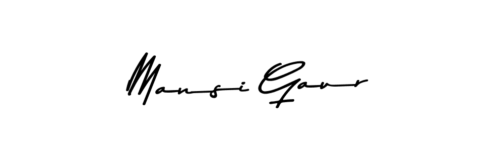 Make a beautiful signature design for name Mansi Gaur. With this signature (Asem Kandis PERSONAL USE) style, you can create a handwritten signature for free. Mansi Gaur signature style 9 images and pictures png