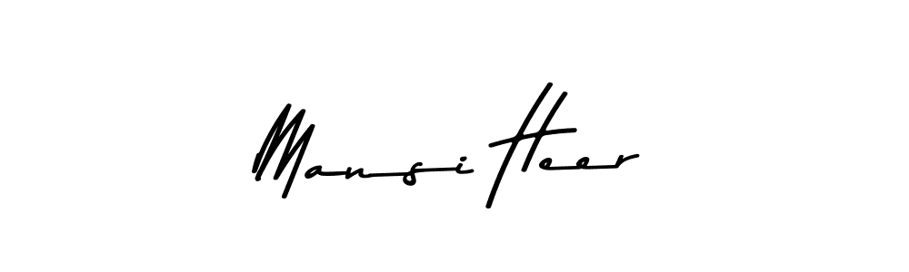 Design your own signature with our free online signature maker. With this signature software, you can create a handwritten (Asem Kandis PERSONAL USE) signature for name Mansi Heer. Mansi Heer signature style 9 images and pictures png